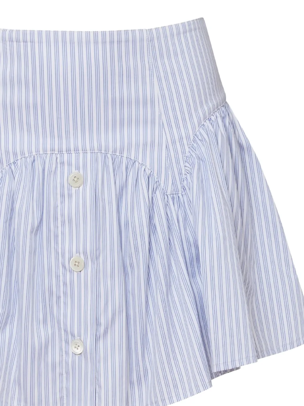Fleur Du Mal Popeline gestreepte mini-rok Wit