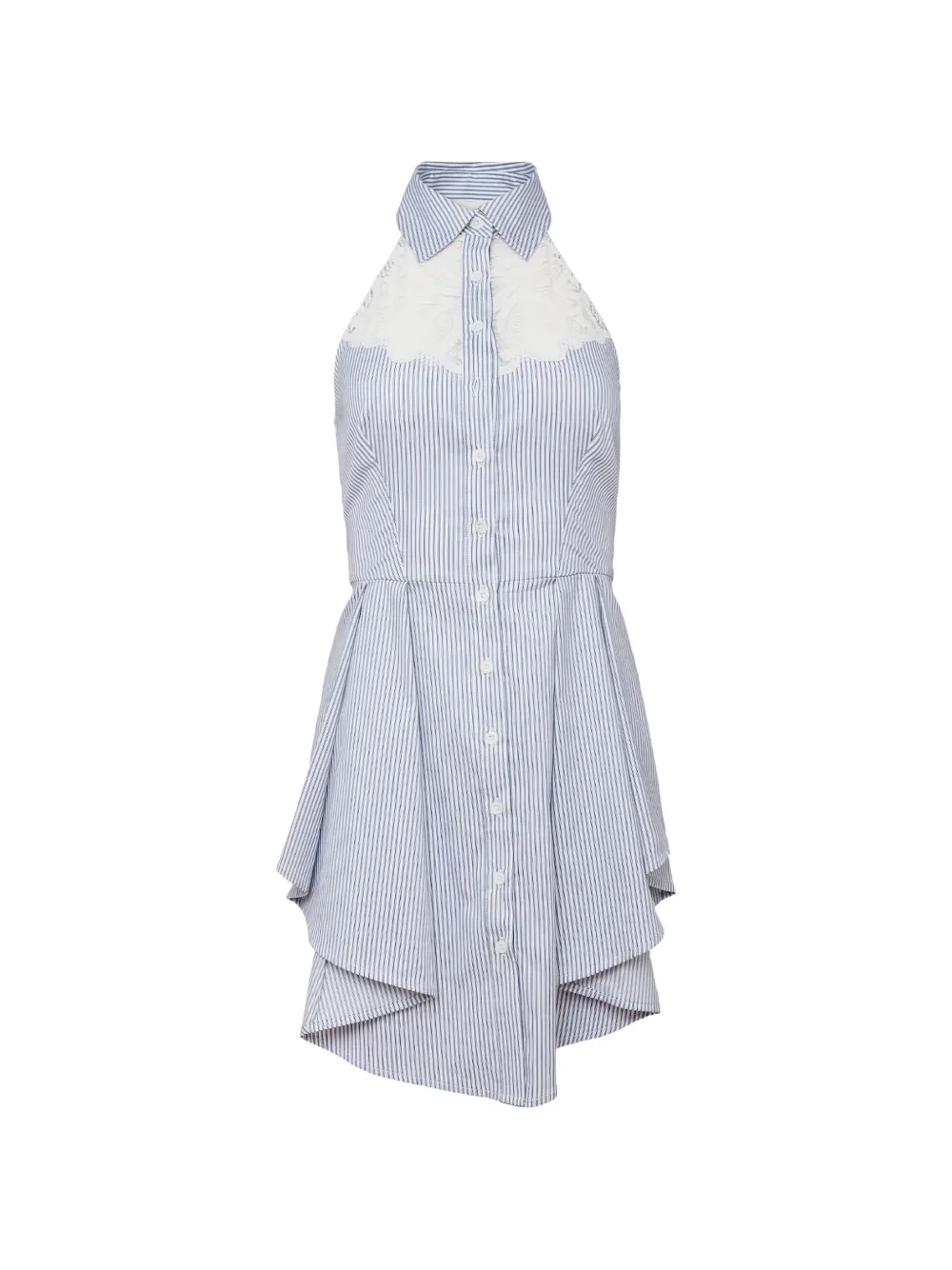 Fleur Du Mal lace-cutout halter-neck mini dress - Blu
