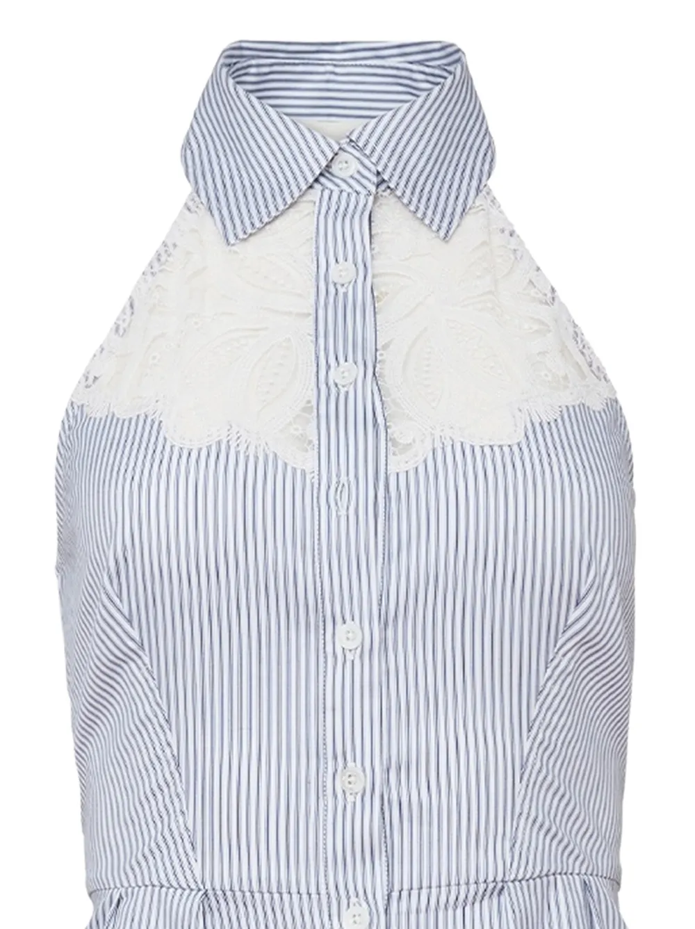 Fleur Du Mal Mini-jurk met halternek en uitgesneden kant Blauw
