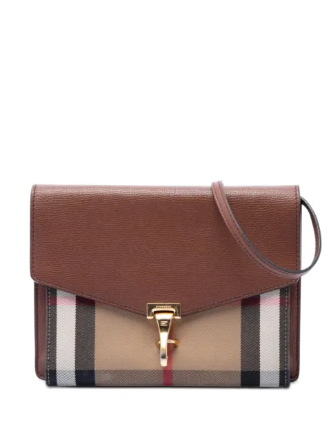 Burberry Pre-Owned 2000-2017 Small Leather and House Check Canvas Derby Macken crossbody bag