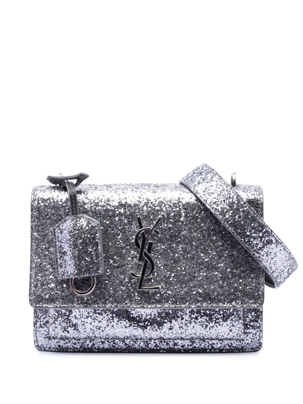 Saint Laurent Pre-Owned 2016 Small Glitter Leather Monogram Sunset crossbody bag - Silver