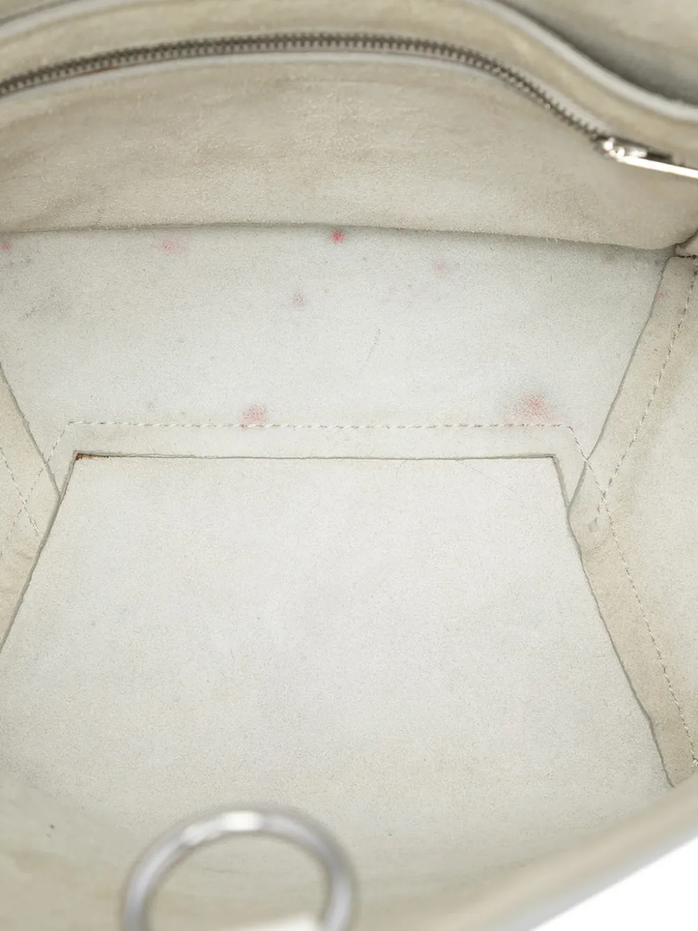 Celine Pre-owned 2019 Small Soft Grained Calfskin Seau Sangle Bucket Bag in White, view 5