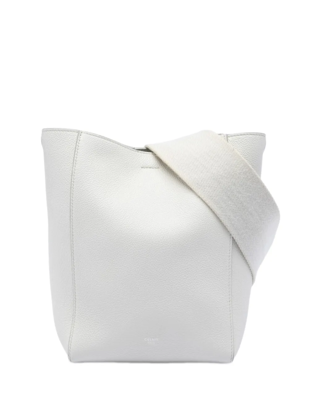 Celine Pre-Owned 2019 Small Soft Grained Calfskin Seau Sangle bucket bag - Bianco