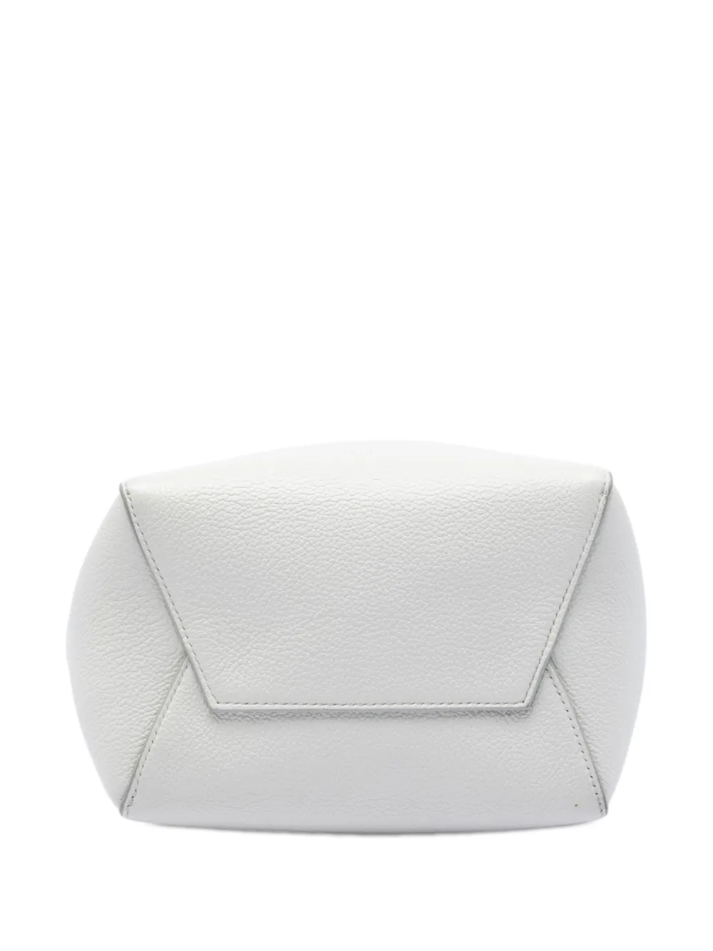 Celine Pre-owned 2019 Small Soft Grained Calfskin Seau Sangle Bucket Bag in White, view 4