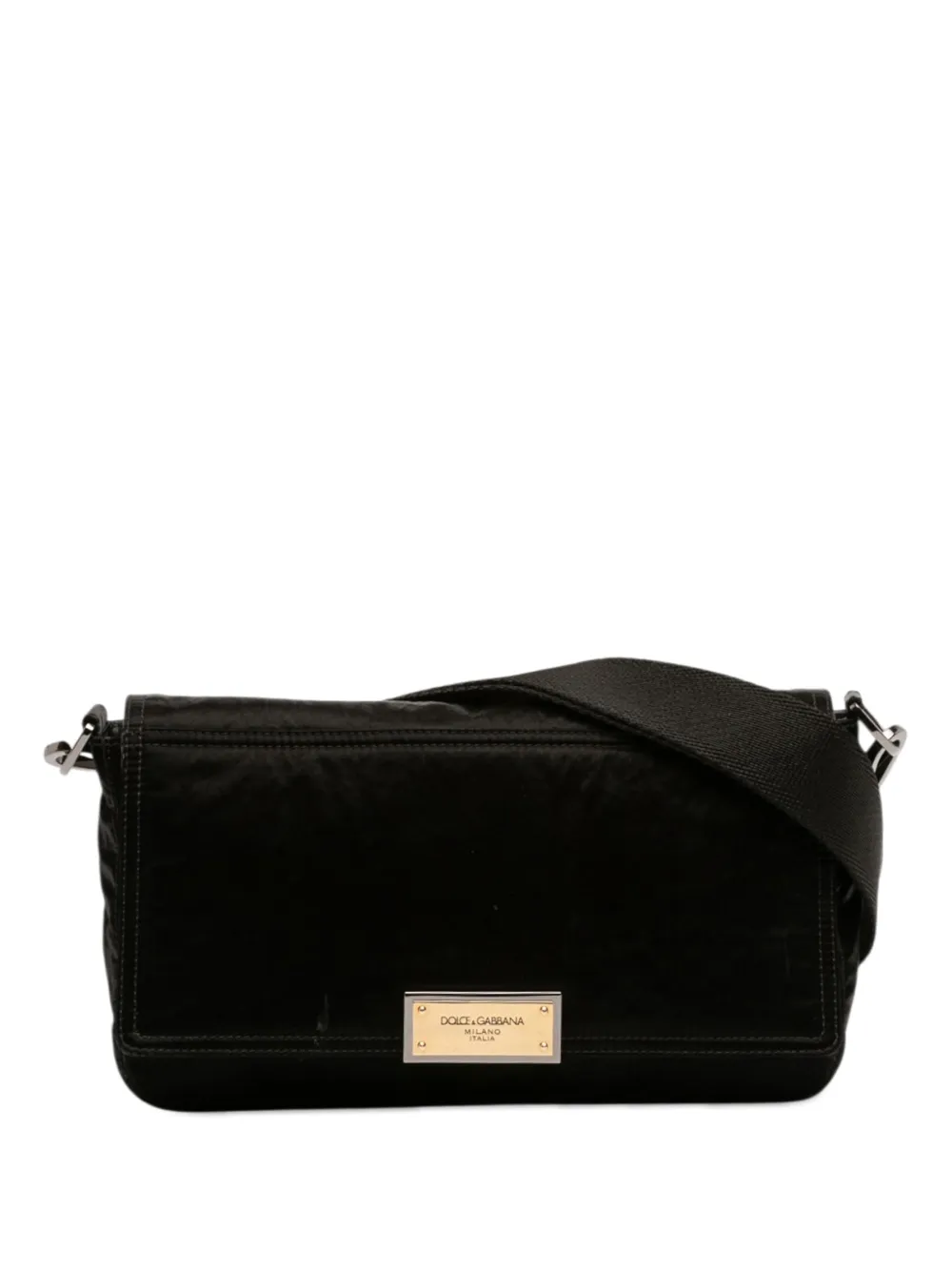 Dolce & Gabbana Pre-Owned 2010-2026 Nylon Logo Plaque Messenger Bag crossbody bag - Nero