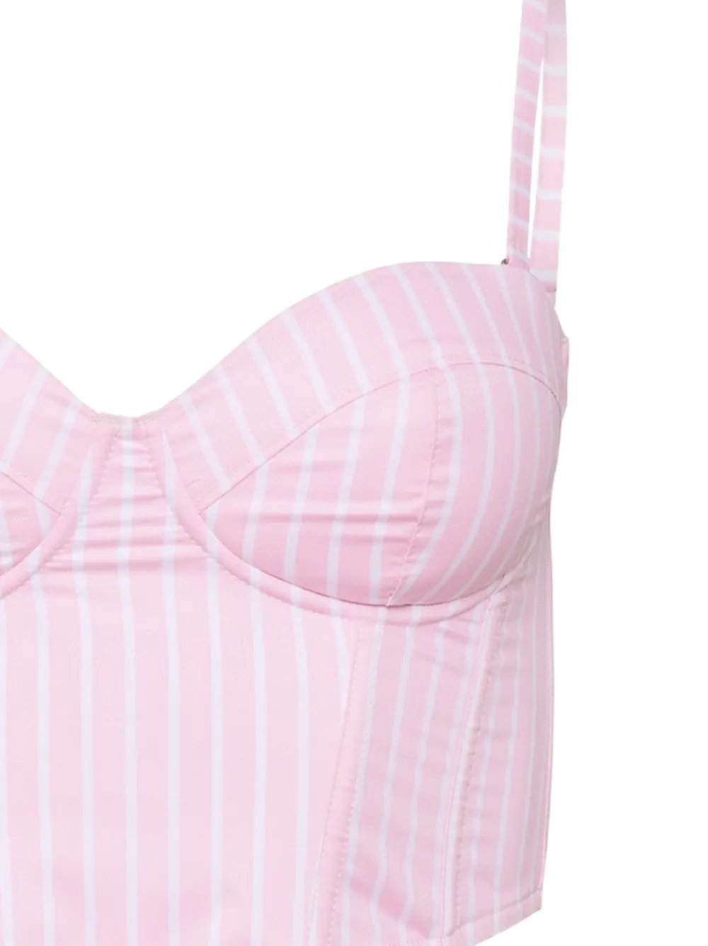 Fleur Du Mal Hamptons Striped Bustier Top | Pink | FARFETCH JO