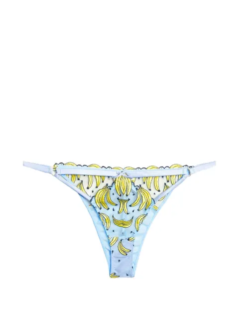 Fleur Du Mal banana-embroidered tanga briefs