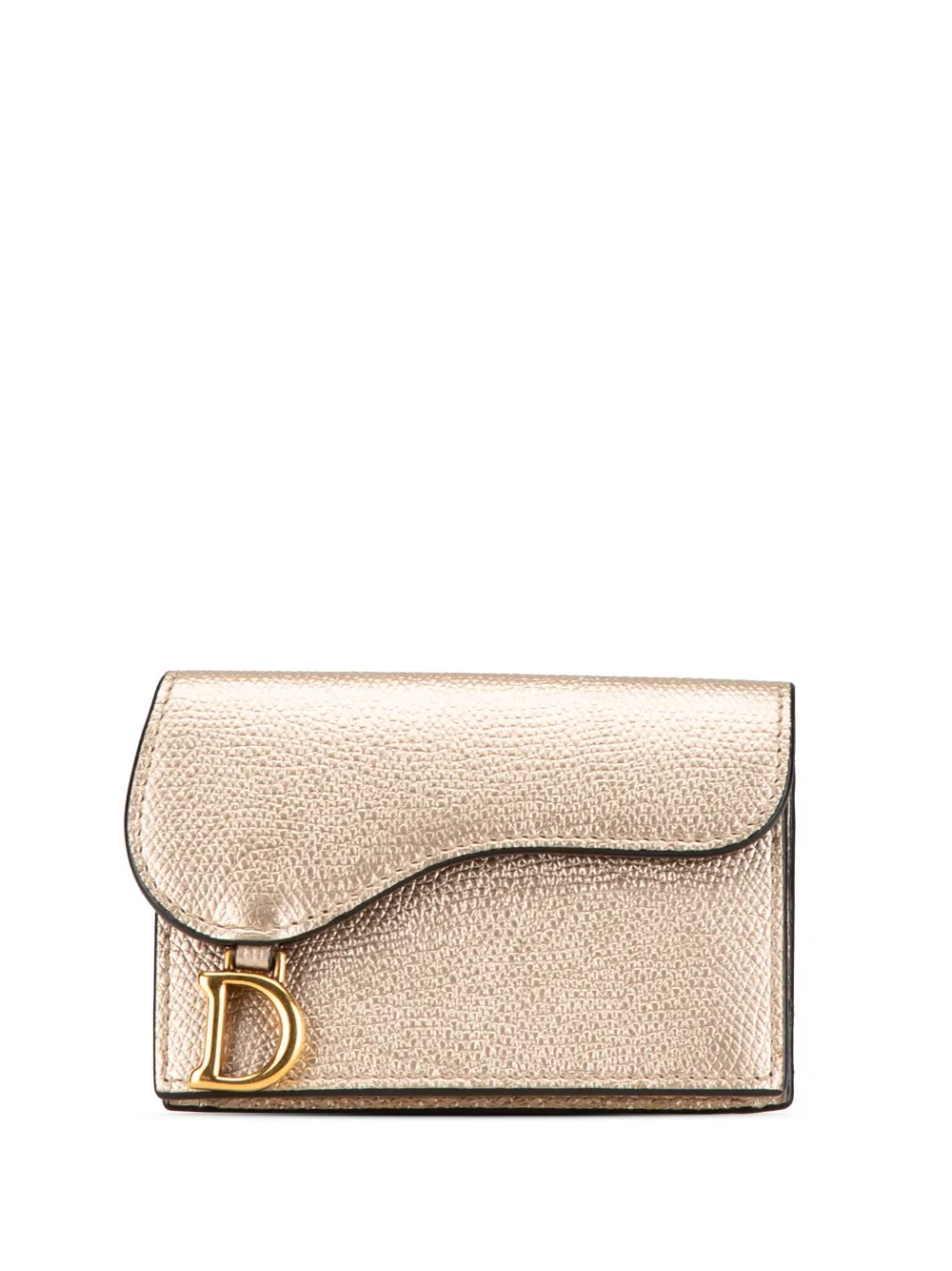 Christian Dior Pre-Owned 2019 Leather Saddle card holder - Oro