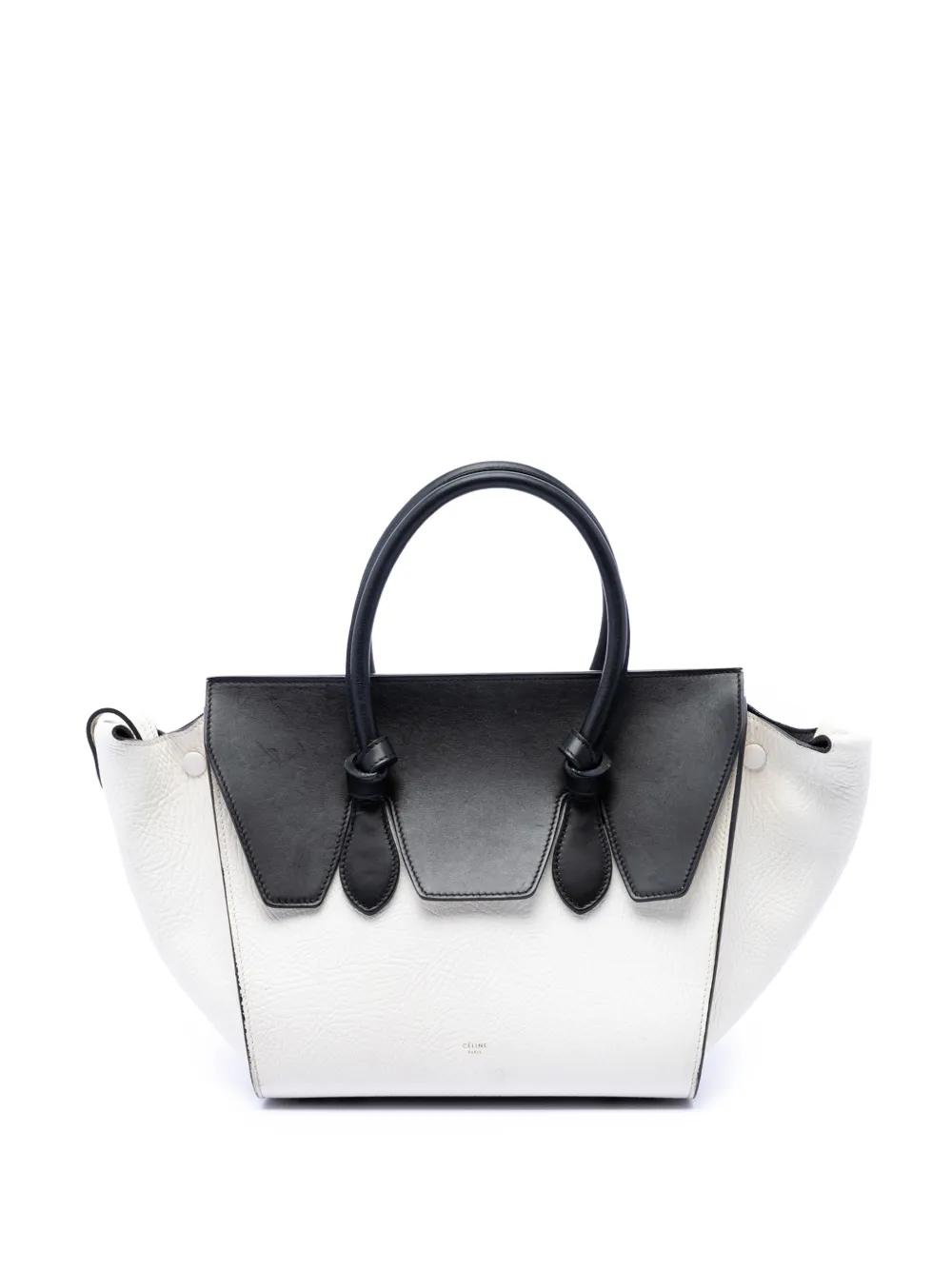 Celine Pre-Owned 2015 Medium Bicolor Calfskin Tie Knot tote bag - Bianco