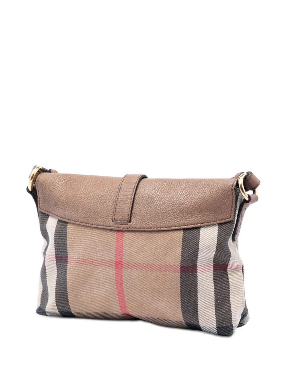  Burberry Pre-owned Borsa A Tracolla Horseshoe Milton Piccola In Tela E Pelle Con Motivo House Check 2000-2017 - Marrone 