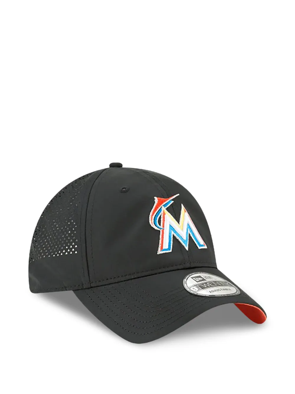 NEW ERA CAP 9TWENTY Miami Marlins Perf Piv pet met geperforeerd vlak Zwart