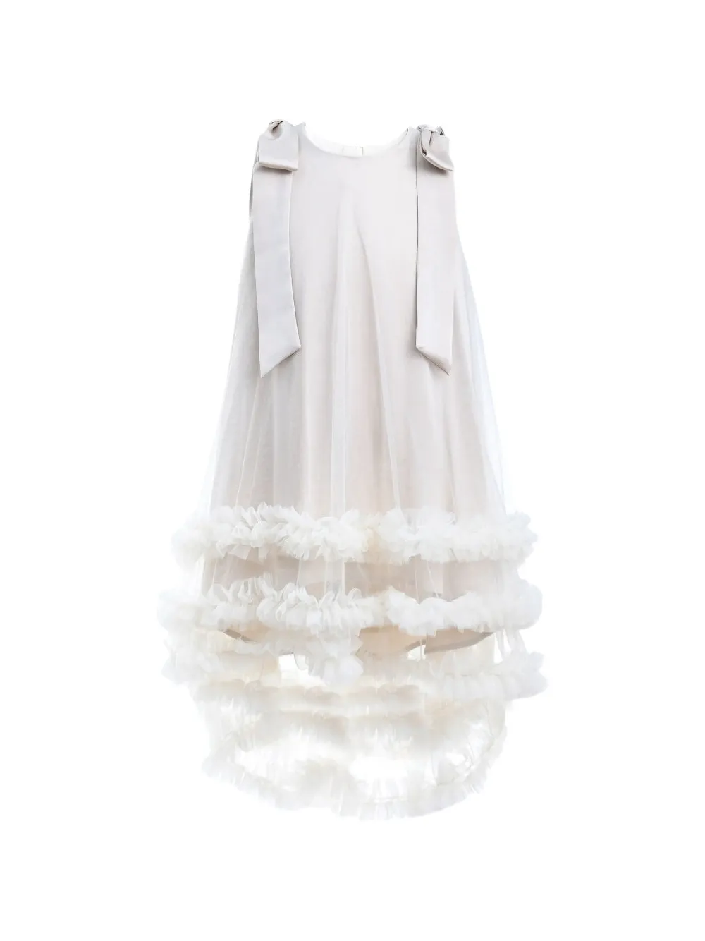 Tulleen Violeta sleeveless ruffled tulle dress - Toni neutri