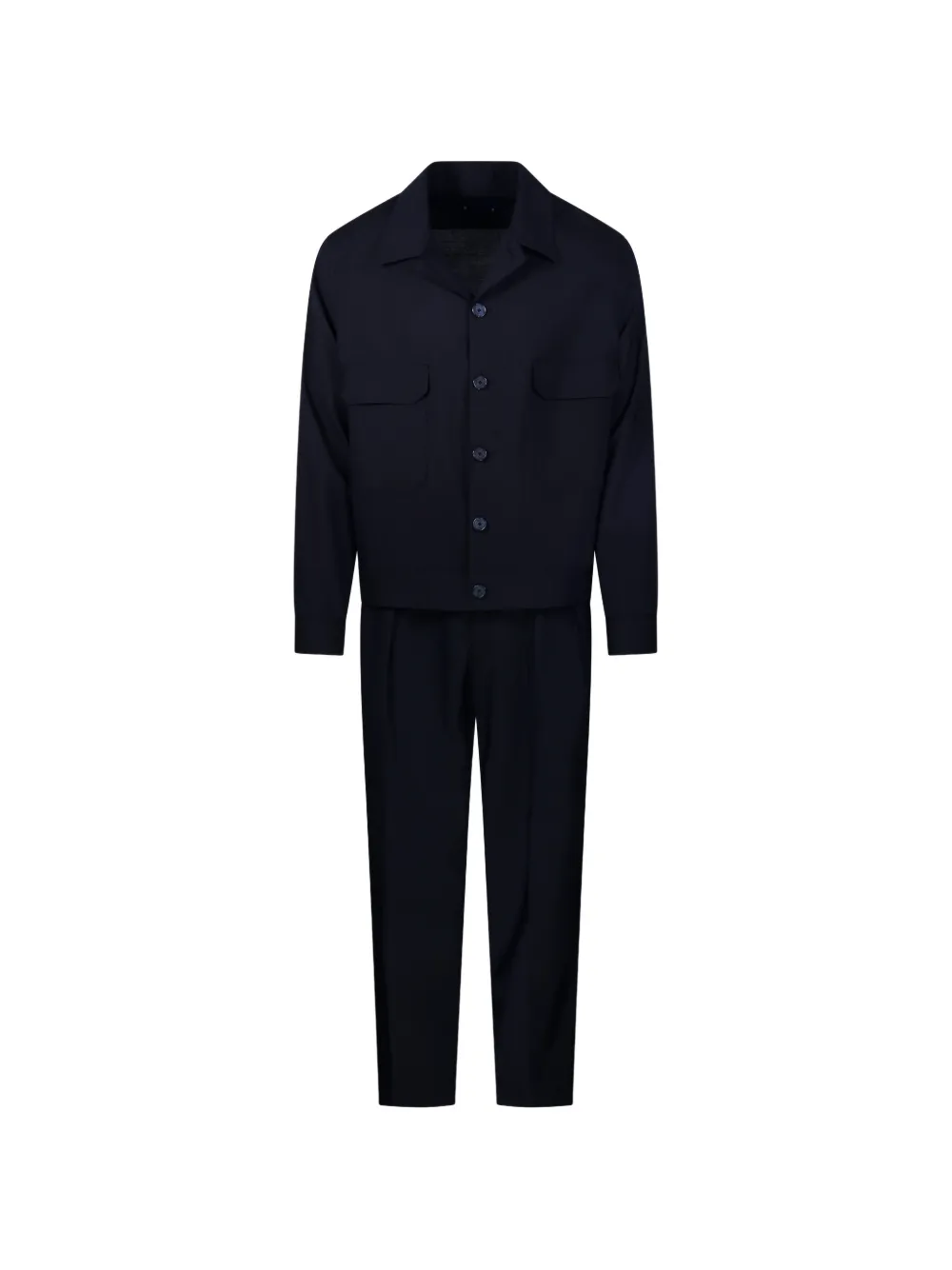 Santaniello long-sleeve trousers and shirt set - Blu