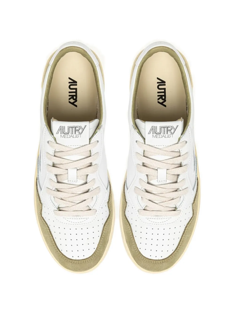 Autry Medalist panelled leather sneakers Wit
