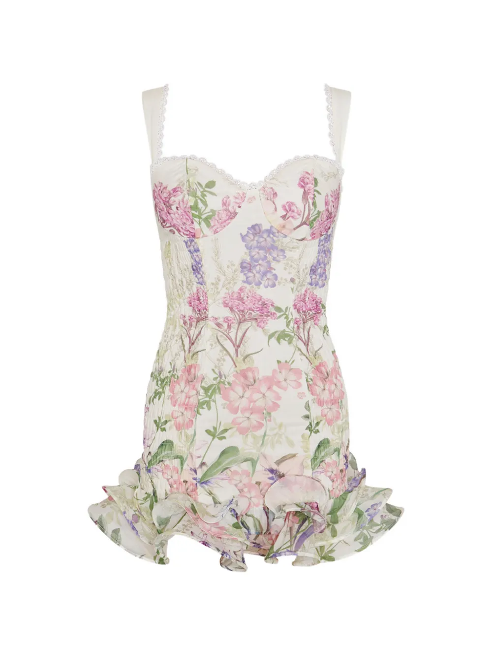 Charo Ruiz Ibiza Sunil floral-print mini dress - Toni neutri