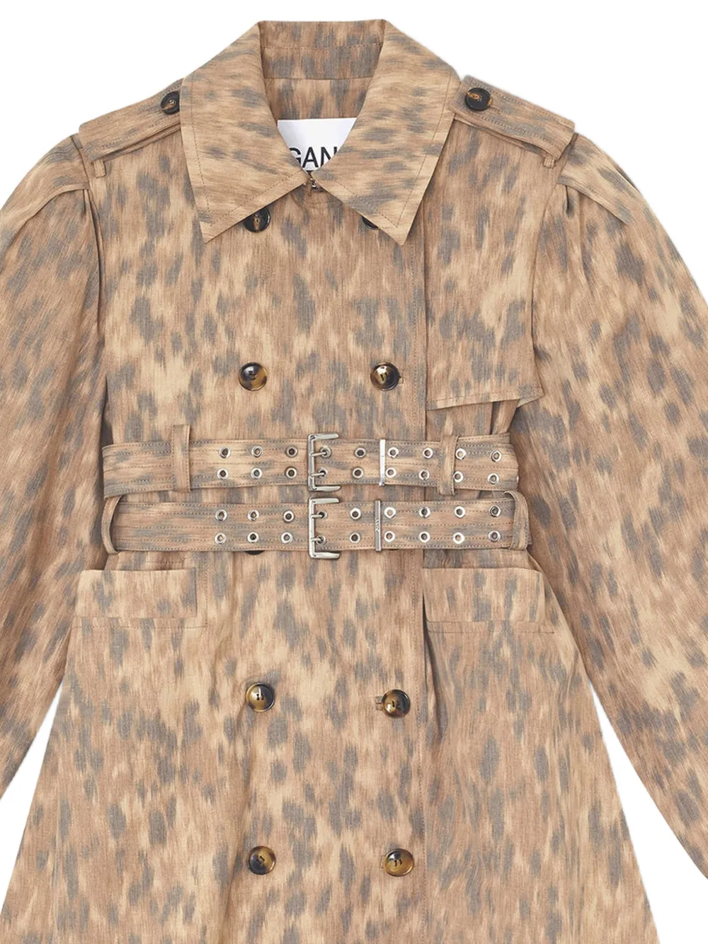 GANNI Jas met luipaardprint Beige