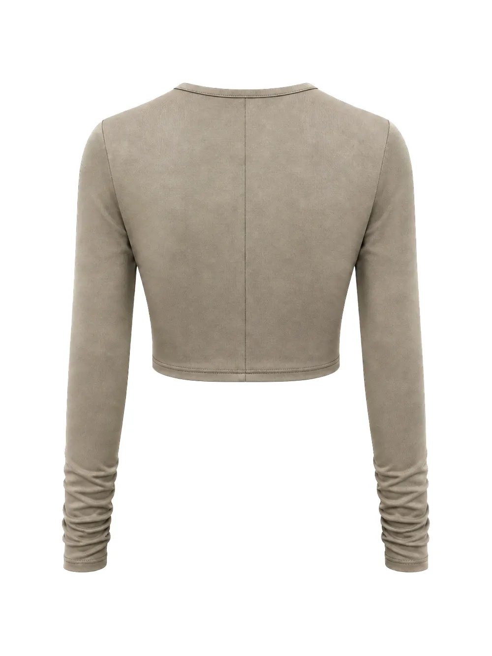 Christopher Esber Bezel Quartz cropped T-shirt met ruches en lange mouwen Grijs