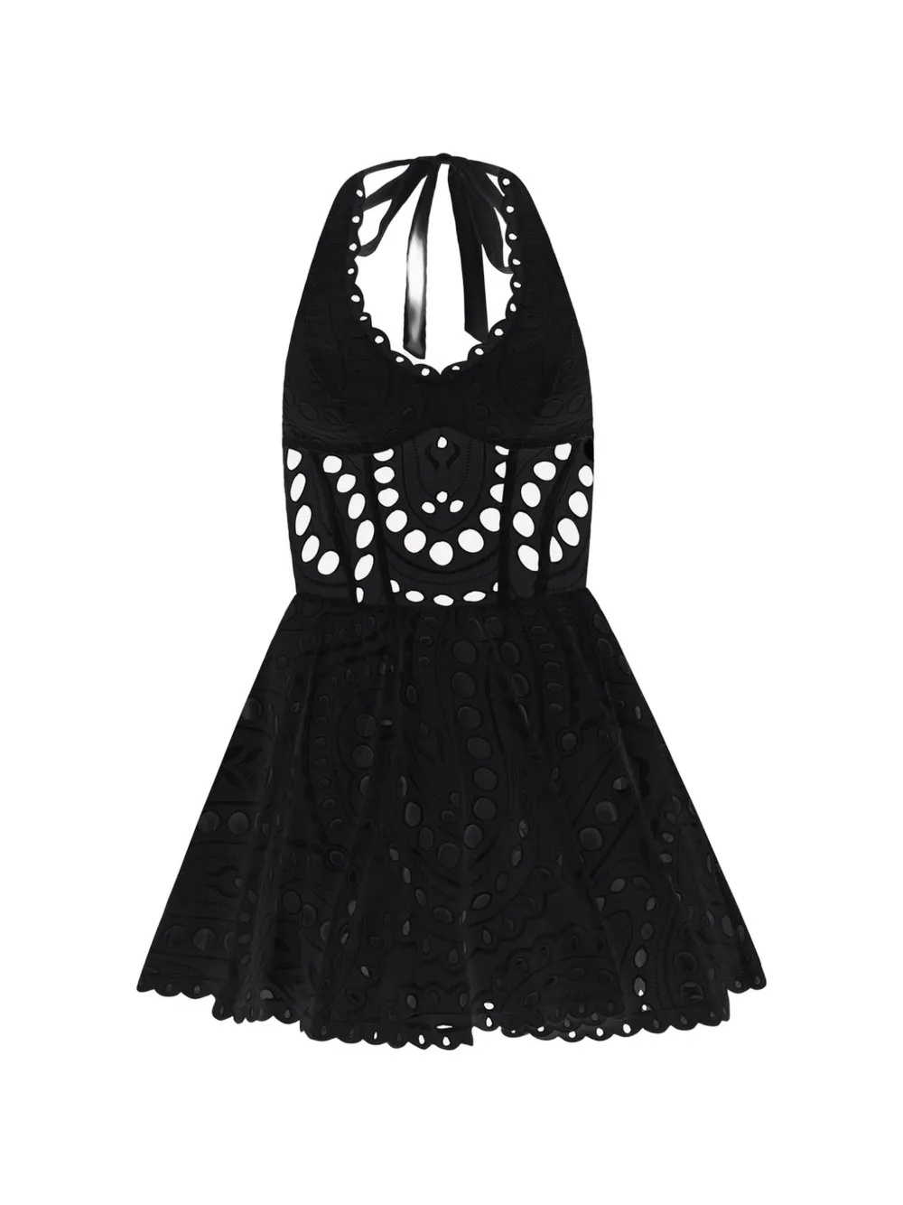 Charo Ruiz Ibiza Sandlight broderie-anglaise halterneck dress - Nero