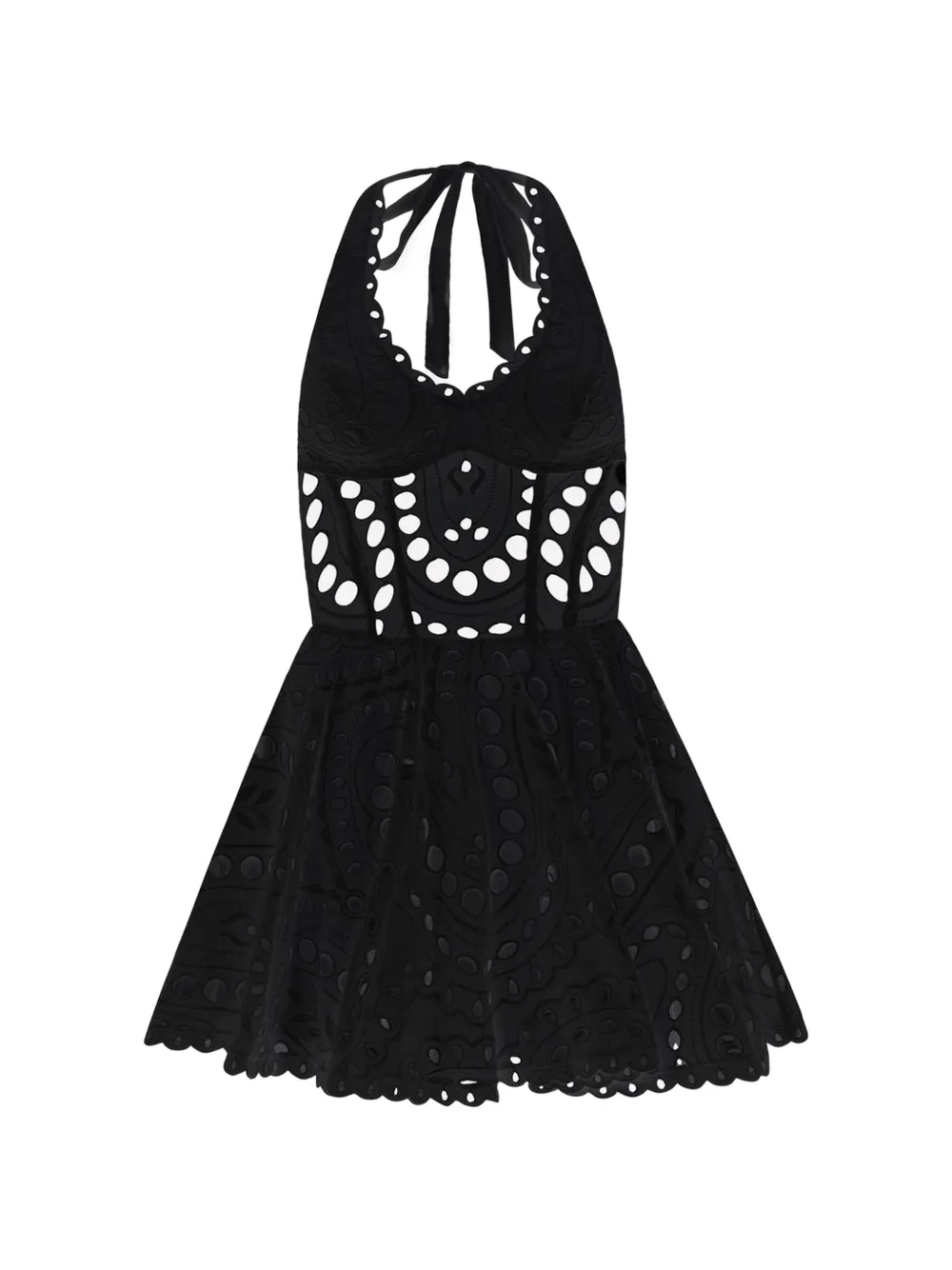Charo Ruiz Ibiza Sandlight broderie-anglaise halterneck dress - Black