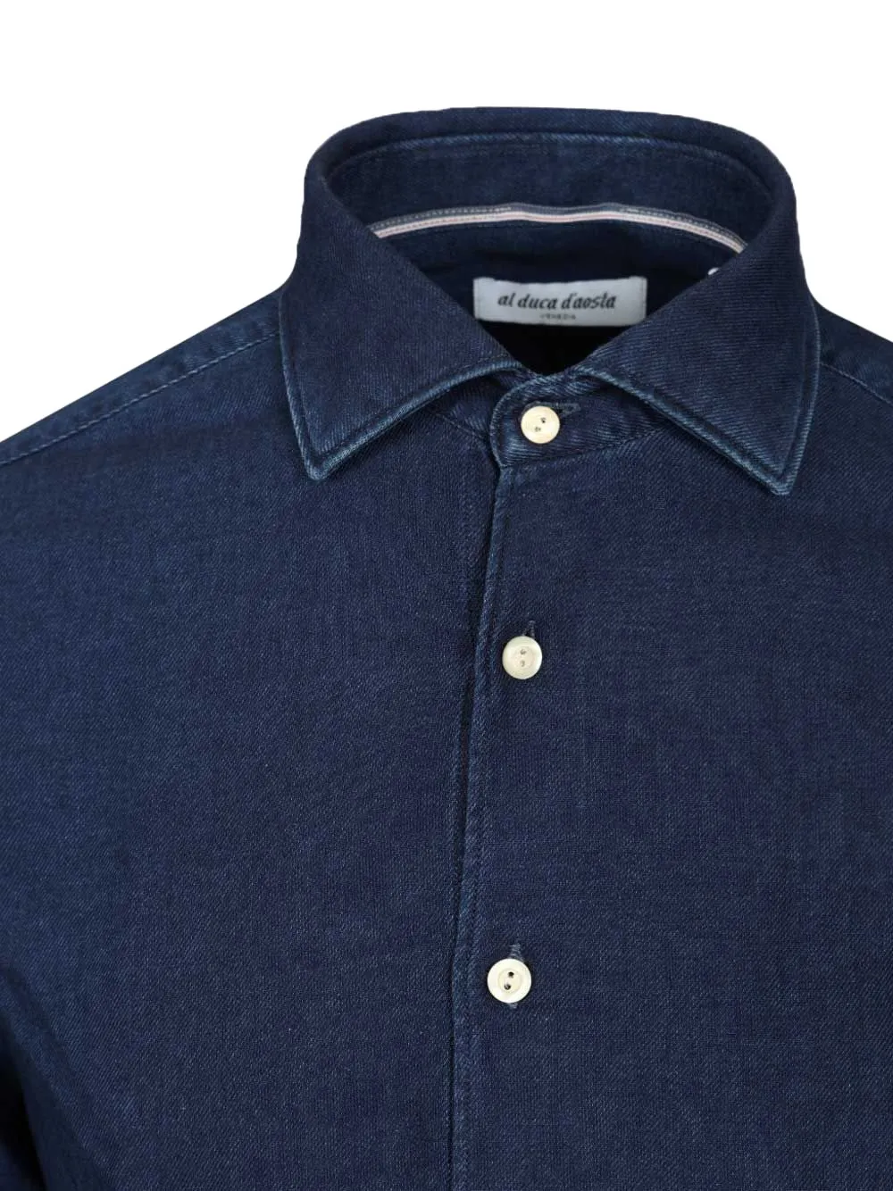 Al Duca D Aosta 1902 Katoenen overhemd met donkere wassing Blauw
