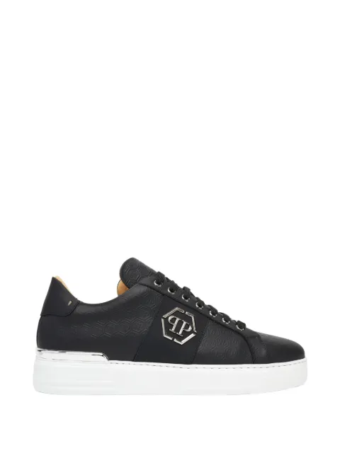 Philipp Plein monogram-embossed leather sneakers