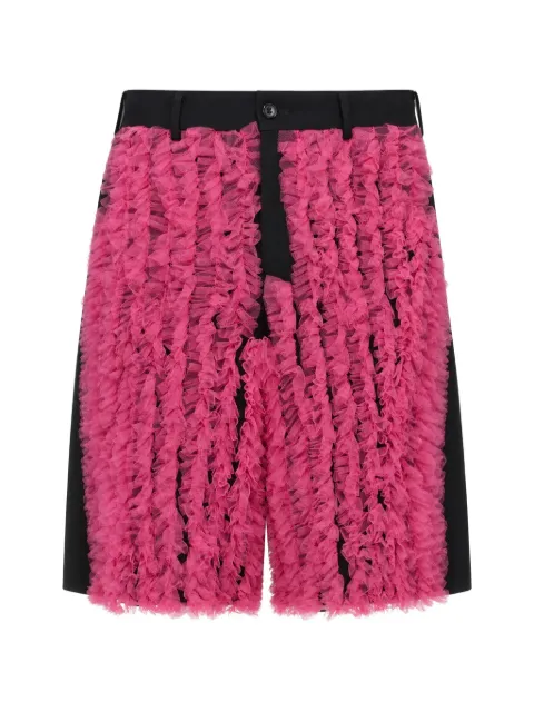 Comme des Garçons Homme Plus ruffled tulle-panelled bermuda shorts