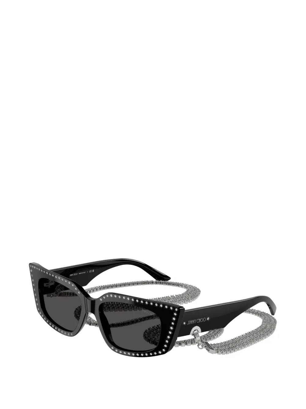 Jimmy Choo crystal-embellished cat-eye frame sunglasses - 500087|BLACK