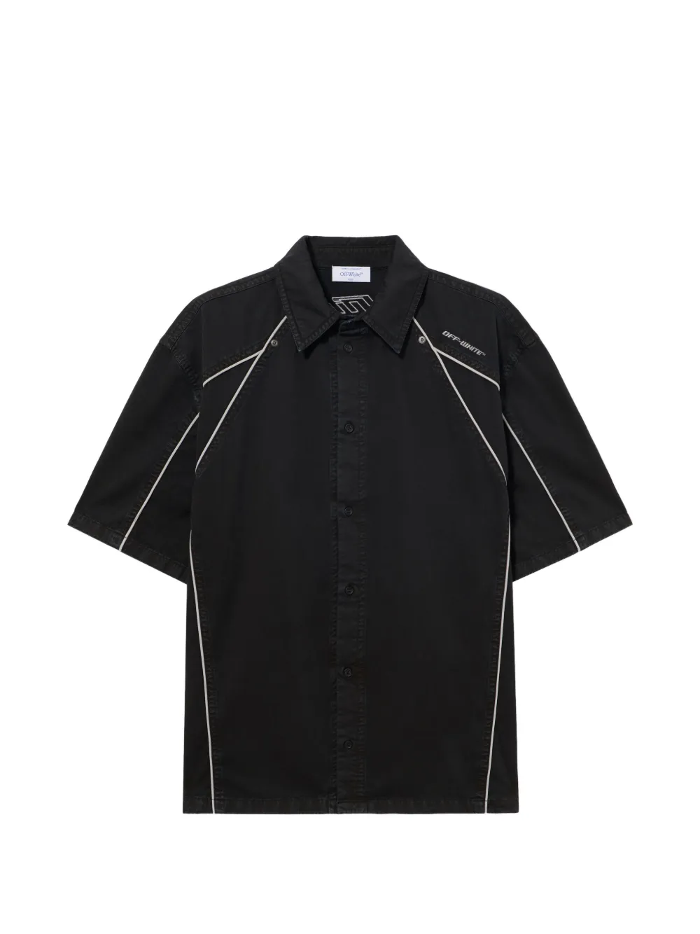 Off-White piped short-sleeve shirt - Nero