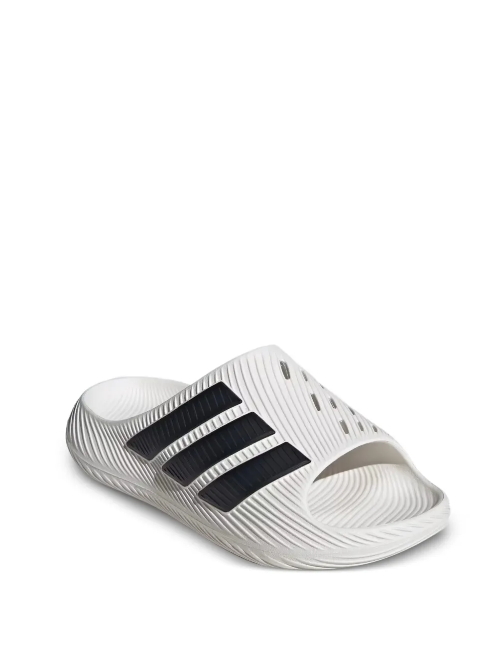 adidas Purechill gestreepte slippers Wit