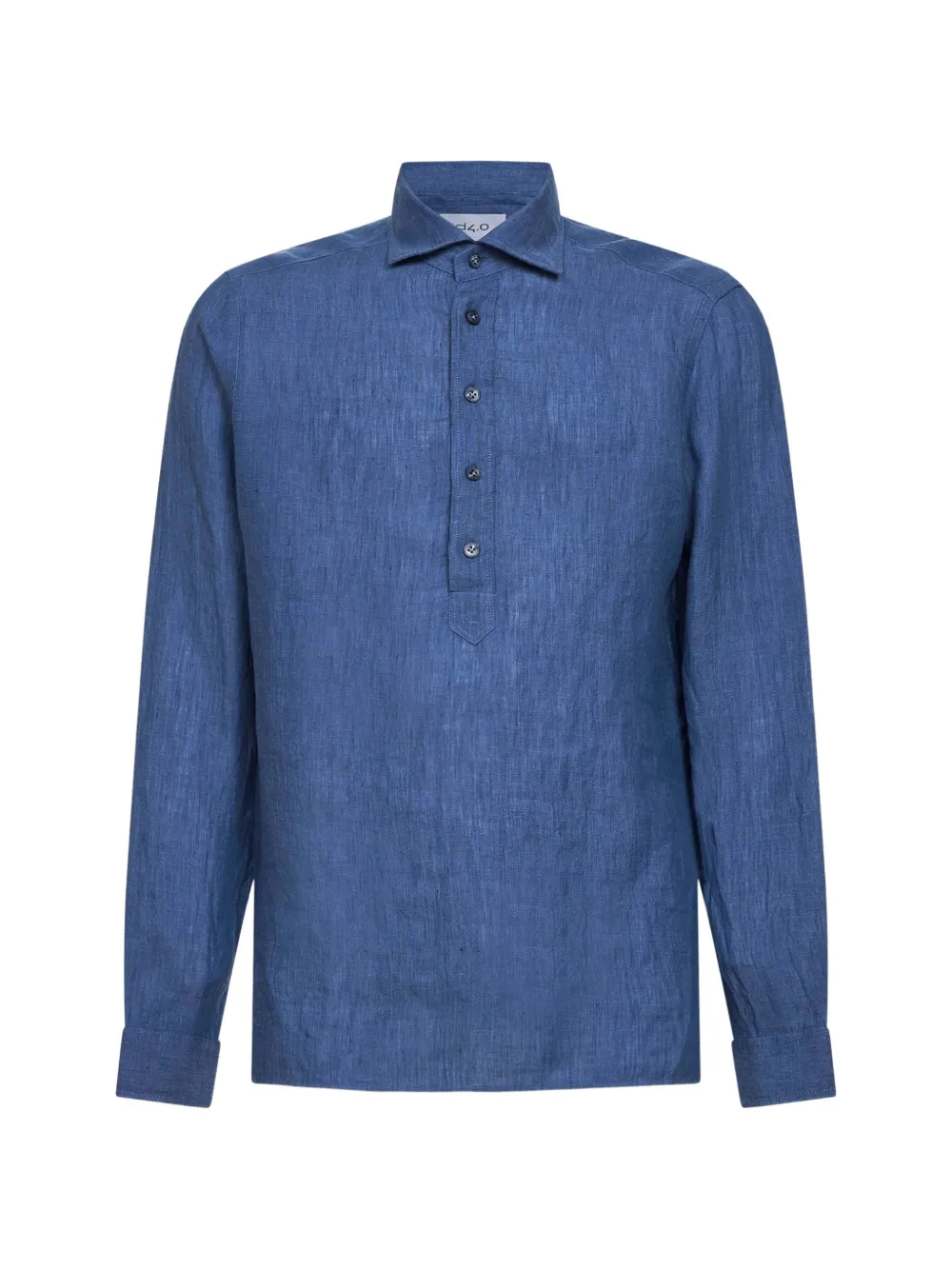 D4.0 button-placket long-sleeve polo shirt - Blu
