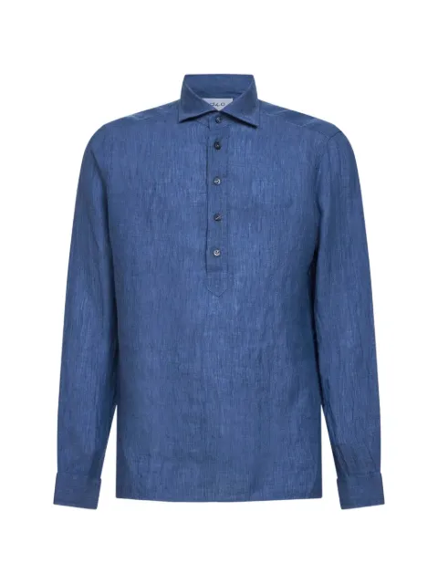 D4.0 button-placket long-sleeve polo shirt