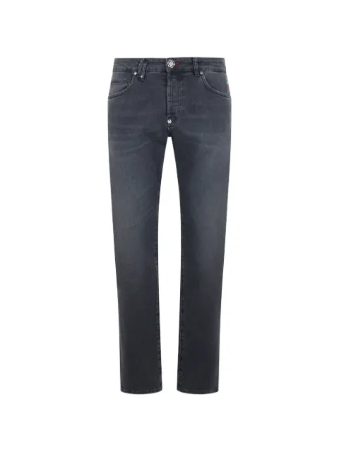 Philipp Plein logo-plaque faded jeans