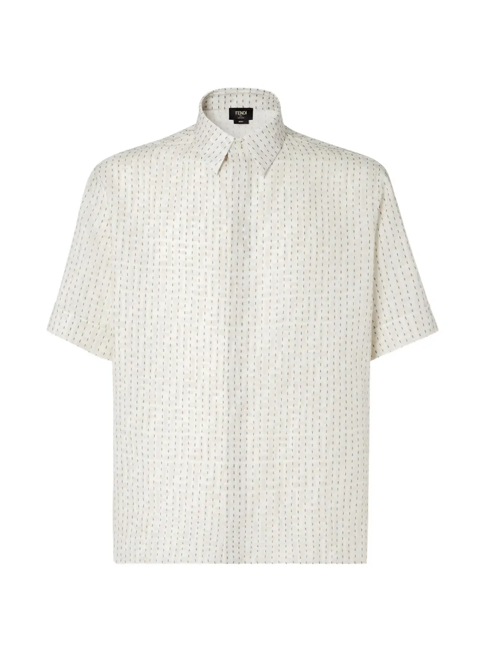 FENDI FF-print linen shirt - Toni neutri