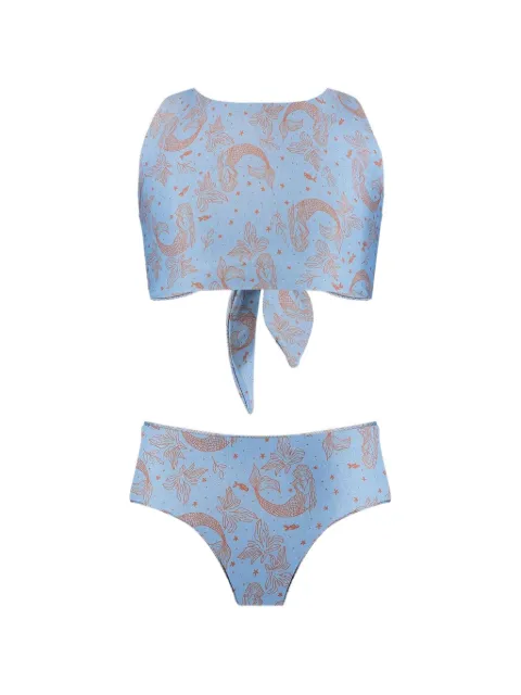 Track & Field mermaid-print reversible bikini