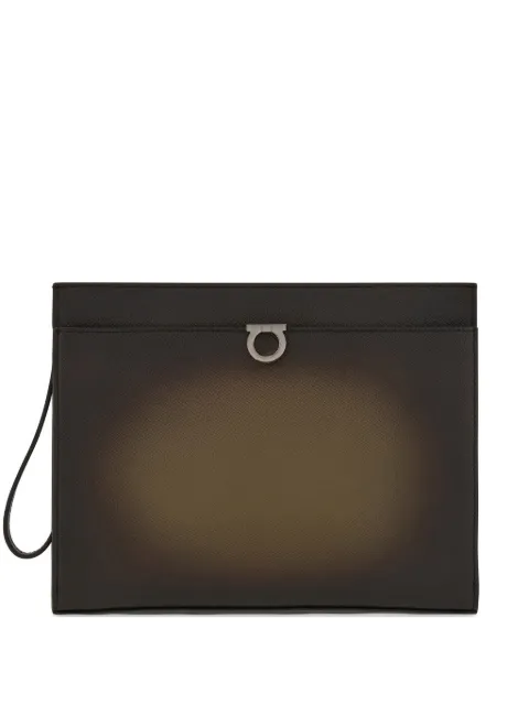 Ferragamo Gancini hammered-leather clutch bag