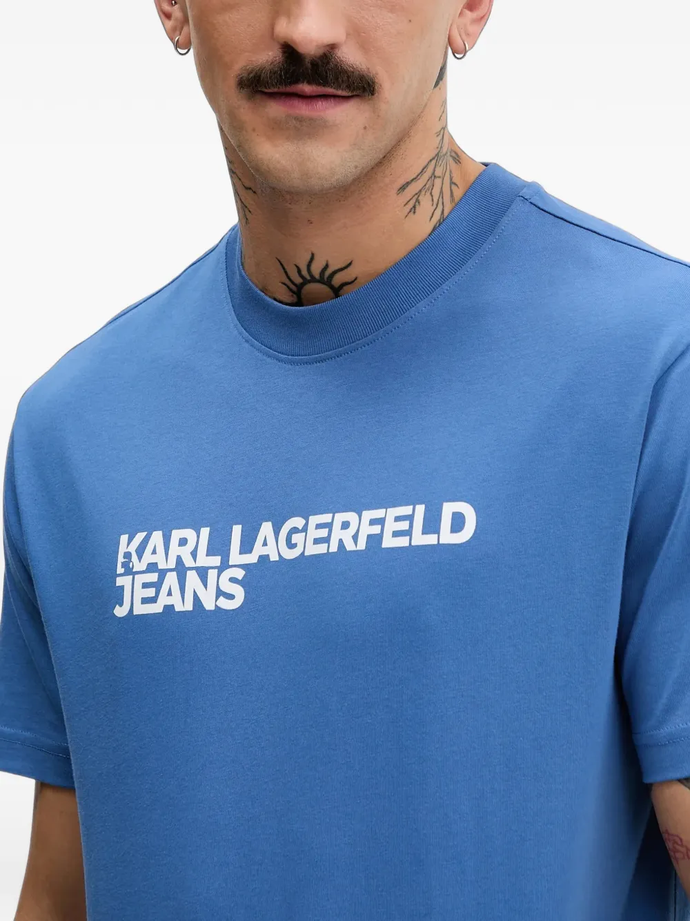 Karl Lagerfeld Jeans T-shirt met logoprint Blauw
