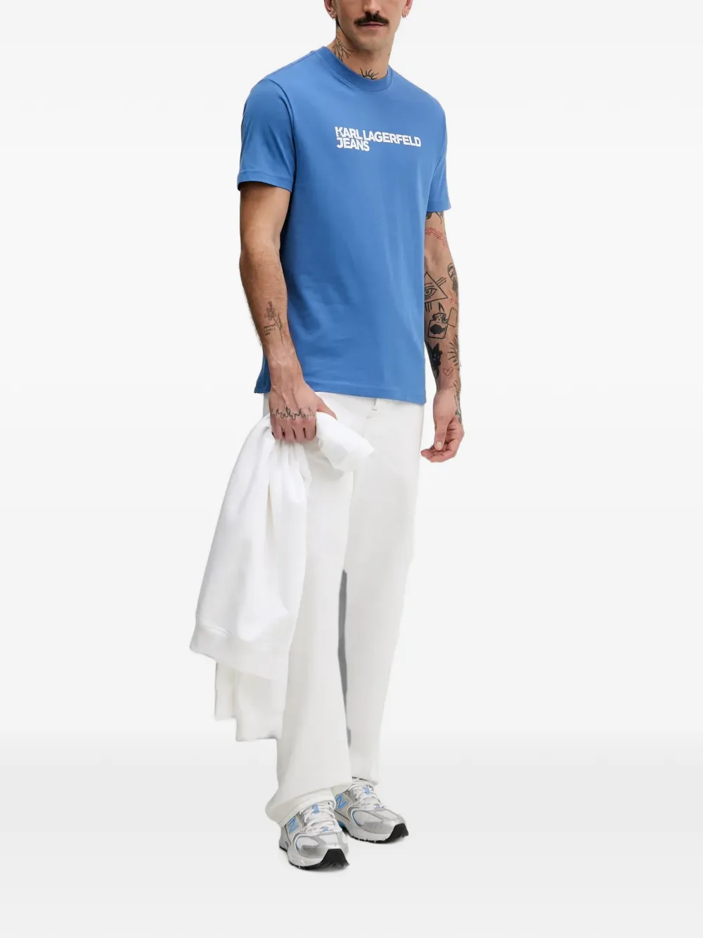 Karl Lagerfeld Jeans T-shirt met logoprint Blauw