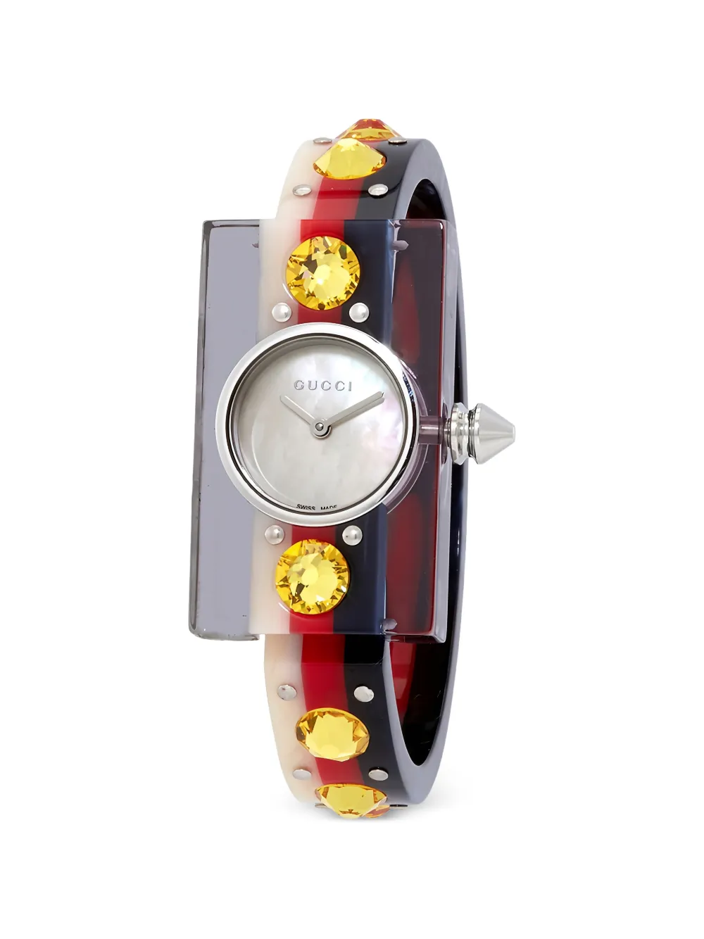 Gucci crystal-embellished 24mm watch - Weiß