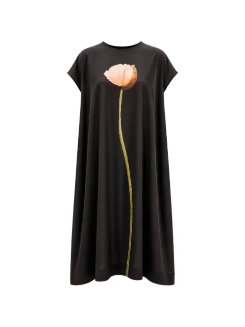 Simone Rocha Poppy-motif smock midi dress