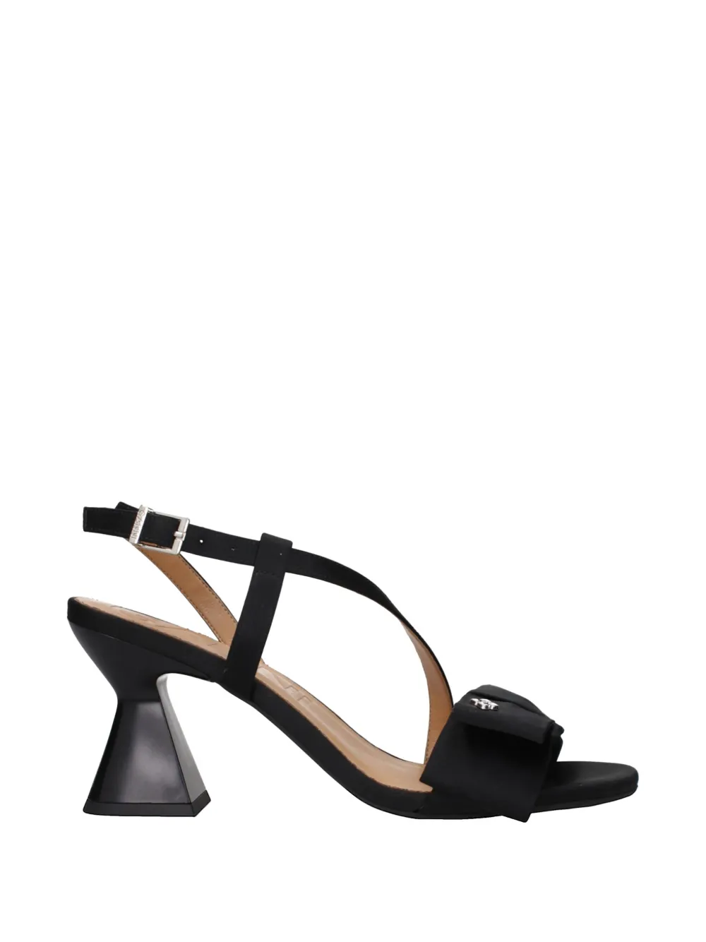 GANNI Big Bow Sandalen aus Satin - Schwarz