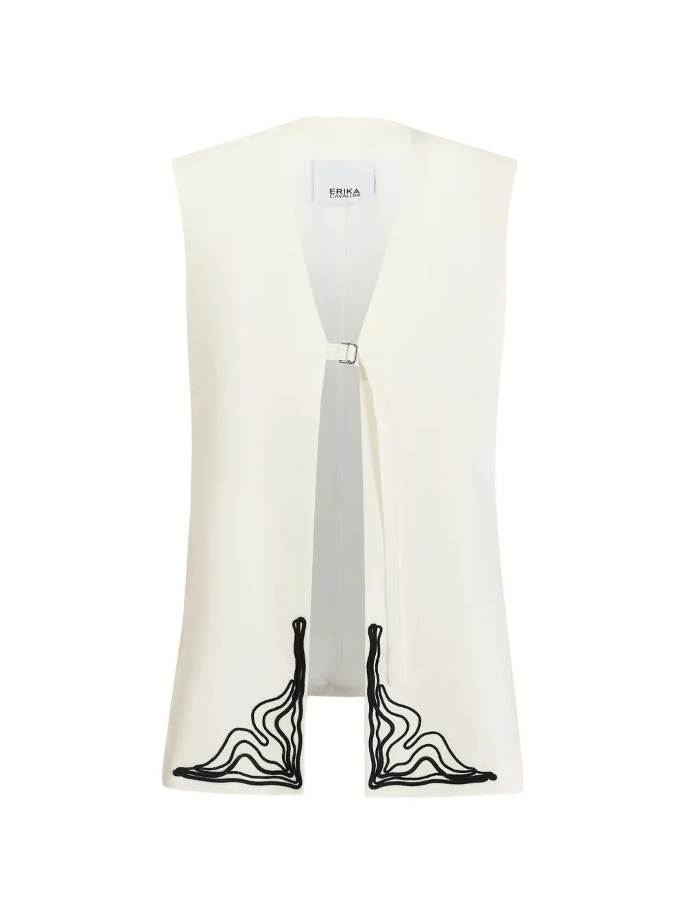 Erika Cavallini embroidered buckle-fastening waistcoat - Toni neutri