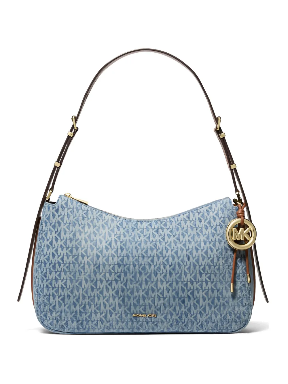 Michael Kors medium Nolita logo-charm shoulder bag - Blu