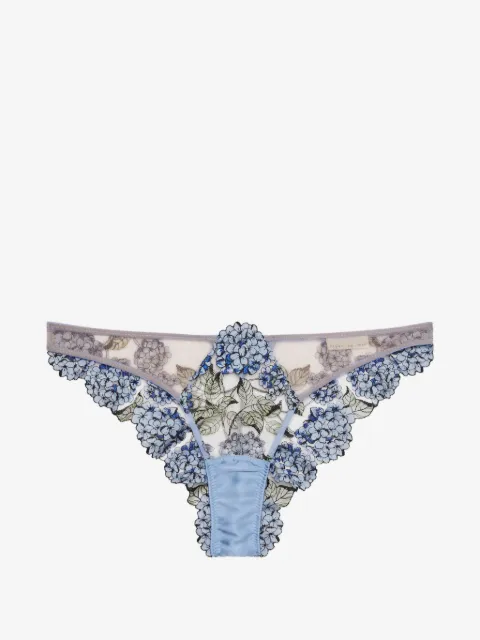 Fleur Du Mal Hydrangea embroidered briefs