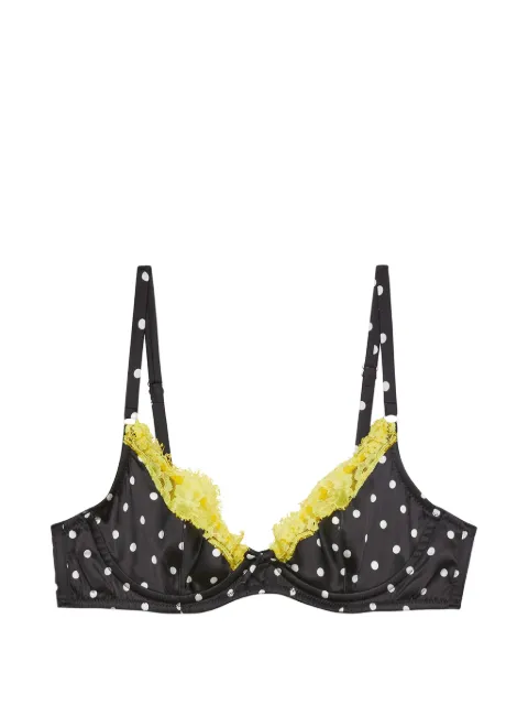 Fleur Du Mal Juliet polka-dot lace-trim bra