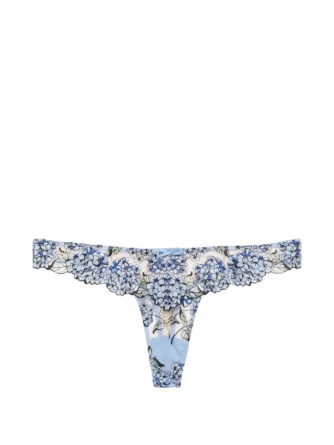Fleur Du Mal Hydrangea embroidered thongs