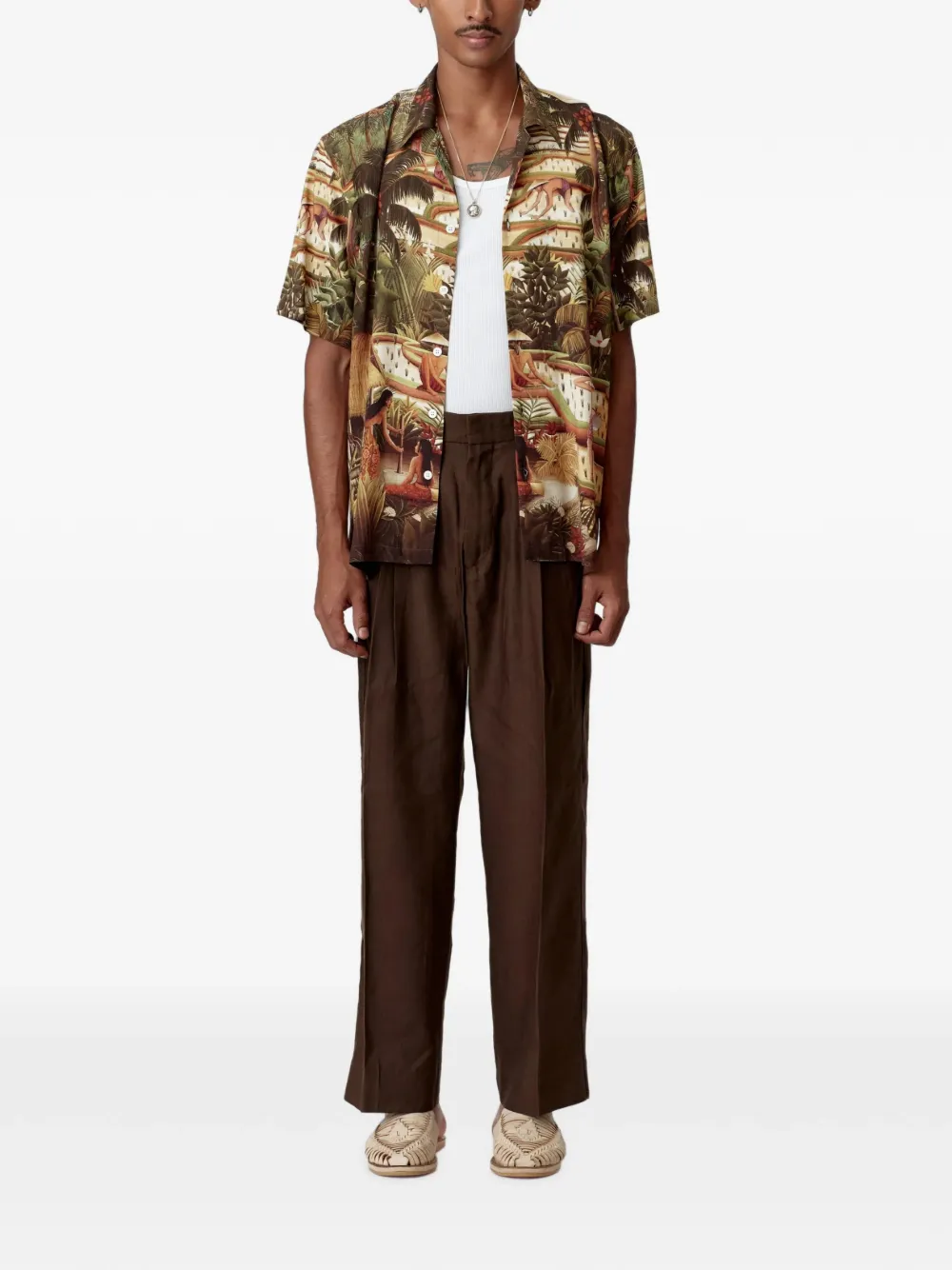 Endless Joy Subak blouse met print en korte mouwen Groen