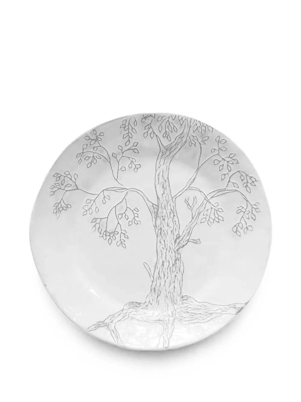 Astier De Villatte large tree-engraved dinner plate - Weiß