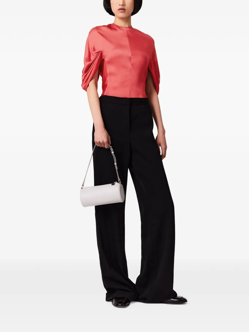 Stella McCartney Blouse met gedrapeerde mouwen Rood