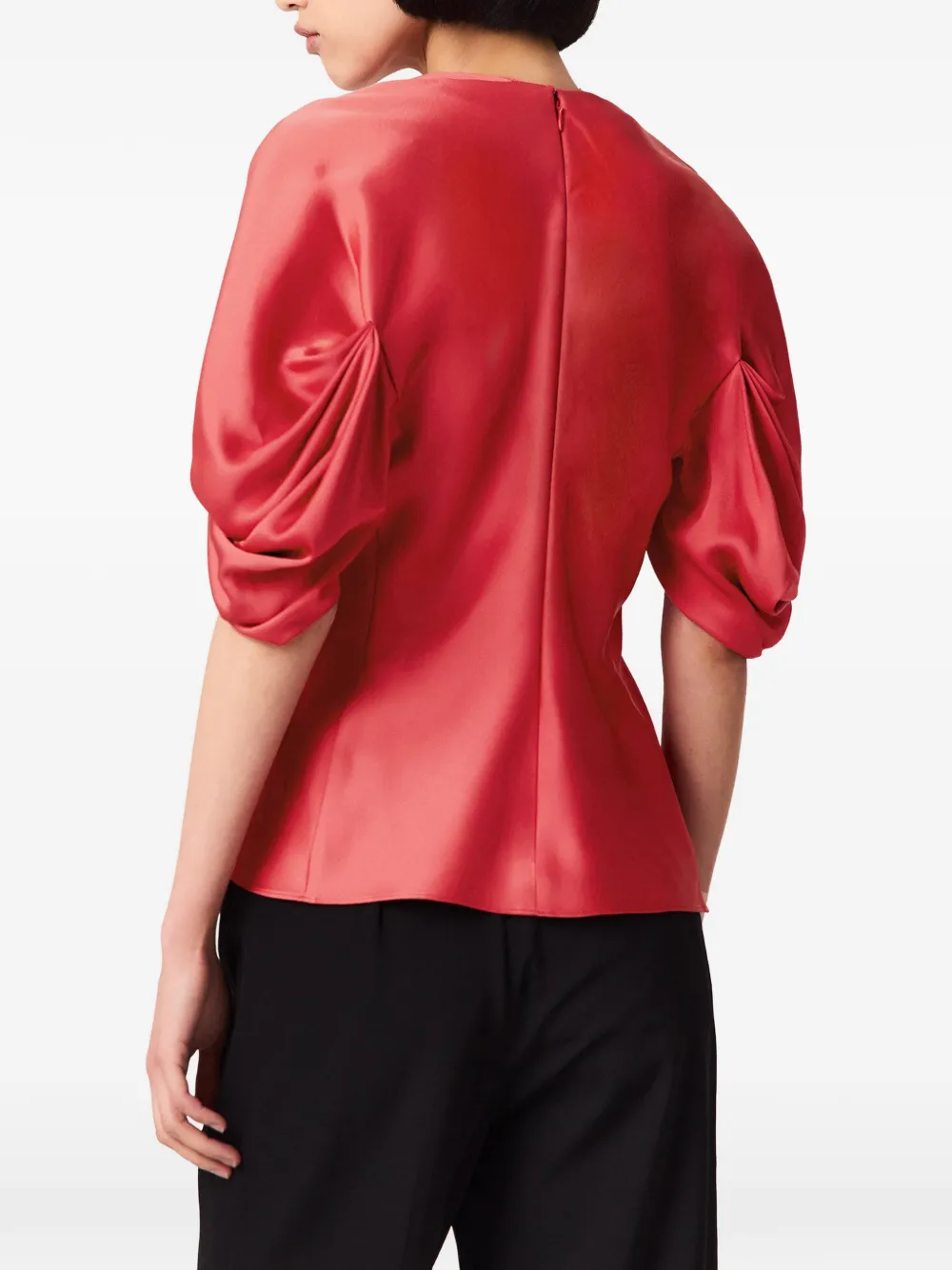 Stella McCartney Blouse met gedrapeerde mouwen Rood