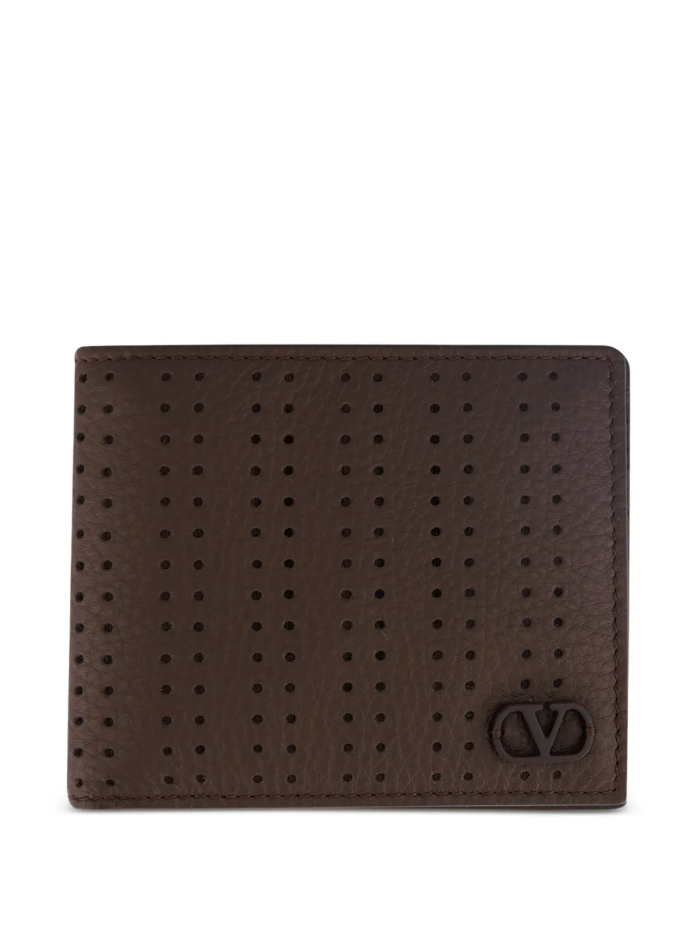 Valentino Garavani VLogo perforated wallet - Marrone